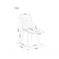 Scaun Tapitat CHIC MATT VELVET Genarom SN Albastru / Tap 79